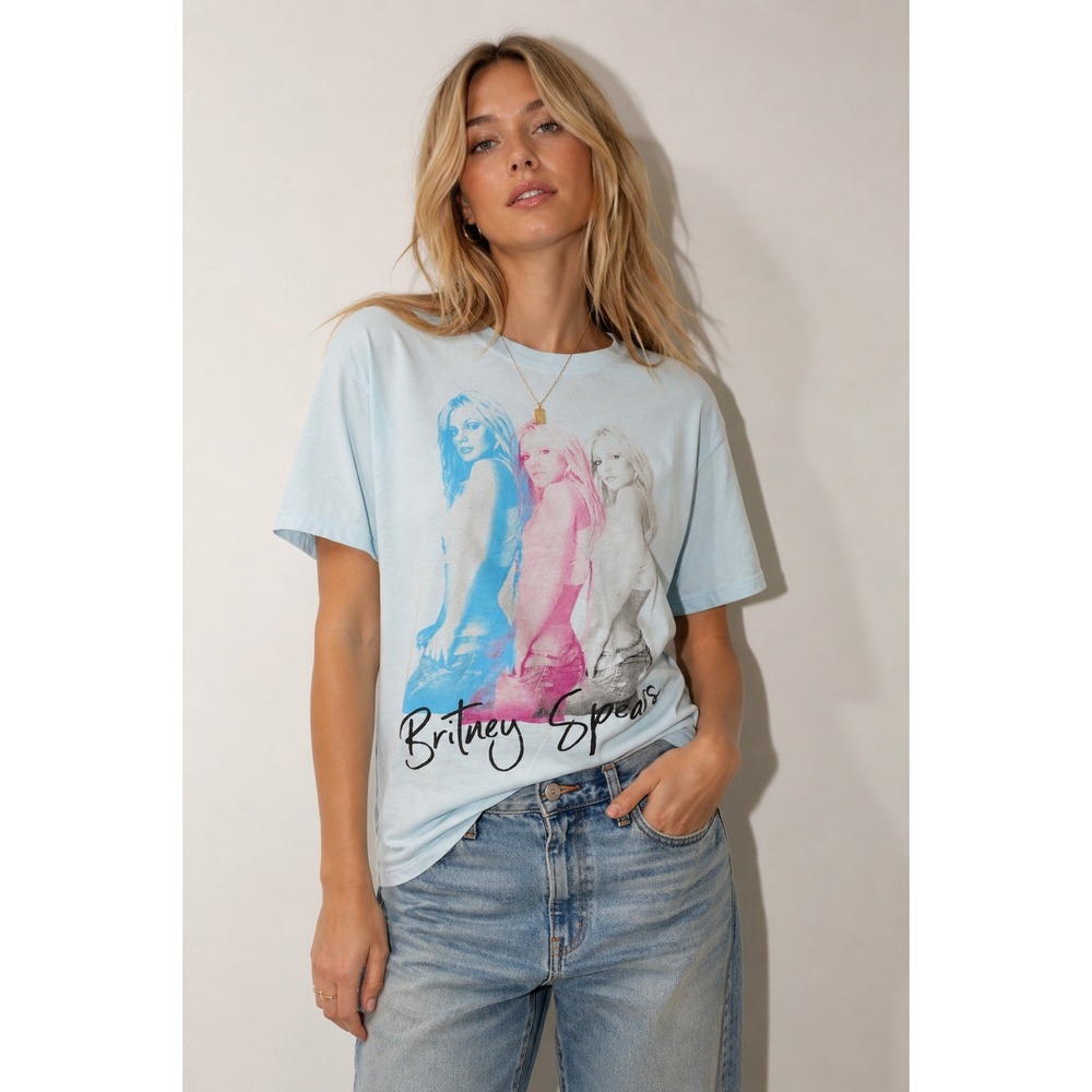 Britney Spears Graphic T-Shirt XS Baby Blue Pop Star Y2K Merch